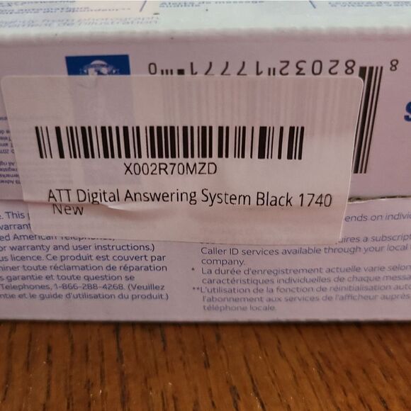 AT&T Digital Answering System 1740, Black, New in Box - Picture 5 of 7